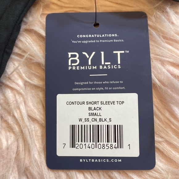 NWT BYLT Premium Basics Contour Short Sleeve Top in Black sz S - Picture 8 of 11